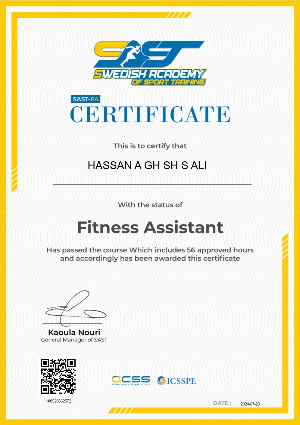 HASSAN A GH SH S ALI